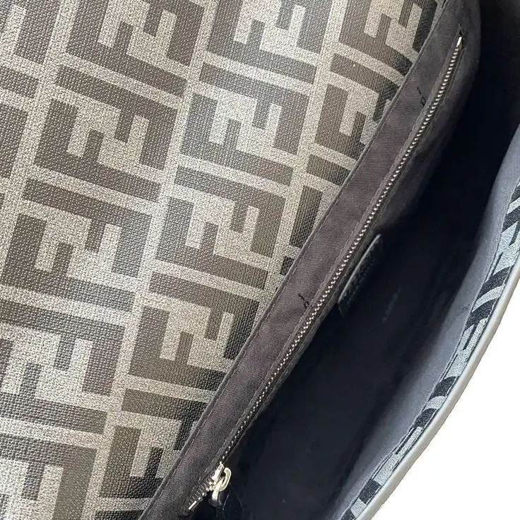 Affordable Fabric Motif In Messenger FF Bag Large Fendi Black 0414 HOT SALE